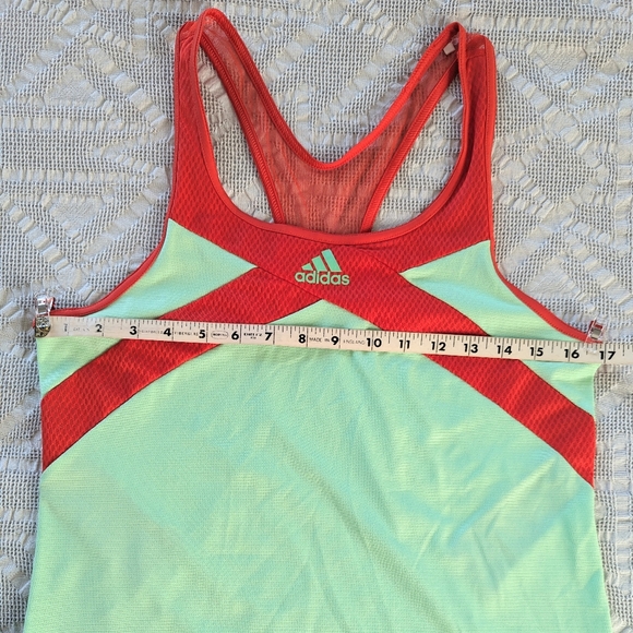 Adidas Climacool Adizero Mint Green & Red Tennis Tank Top & Skort Set - Picture 5 of 10